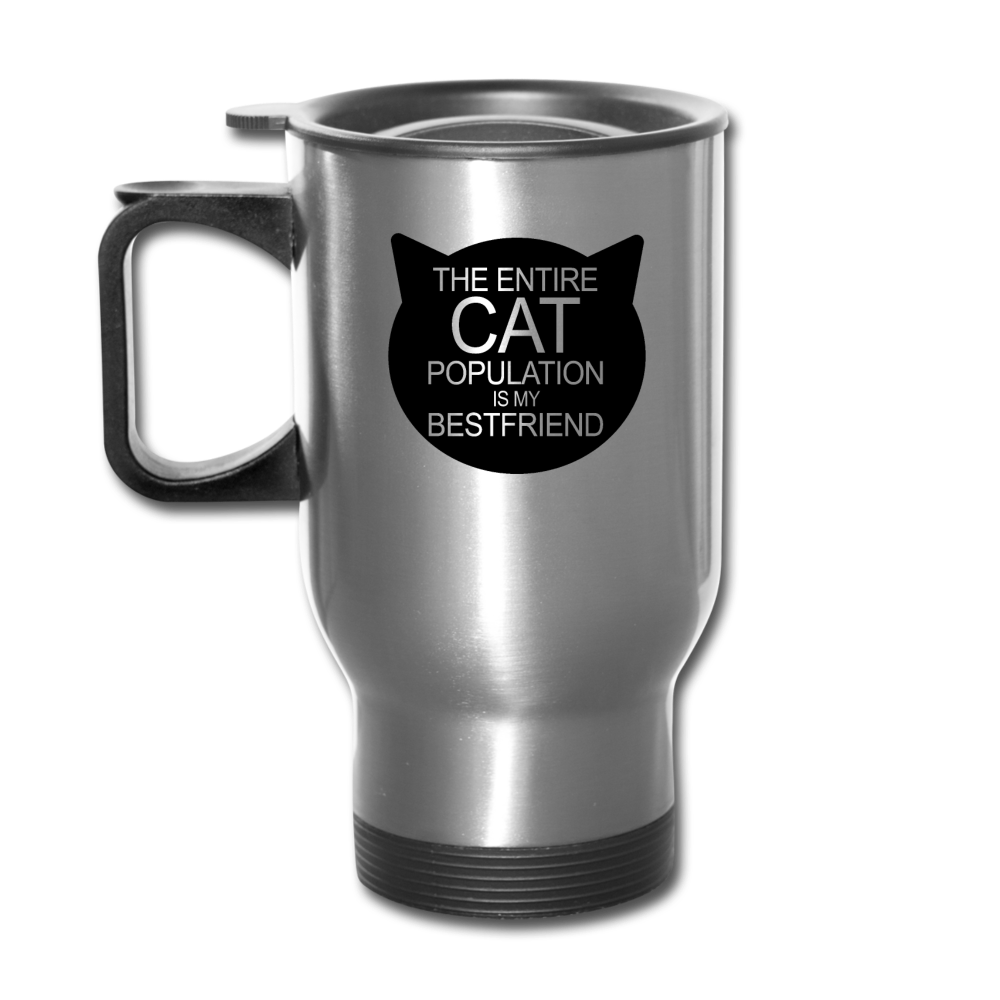 Cats - My Best Friends - Black - Travel Mug - silver