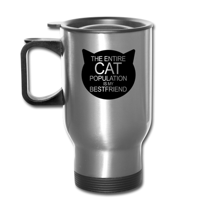 Cats - My Best Friends - Black - Travel Mug - silver