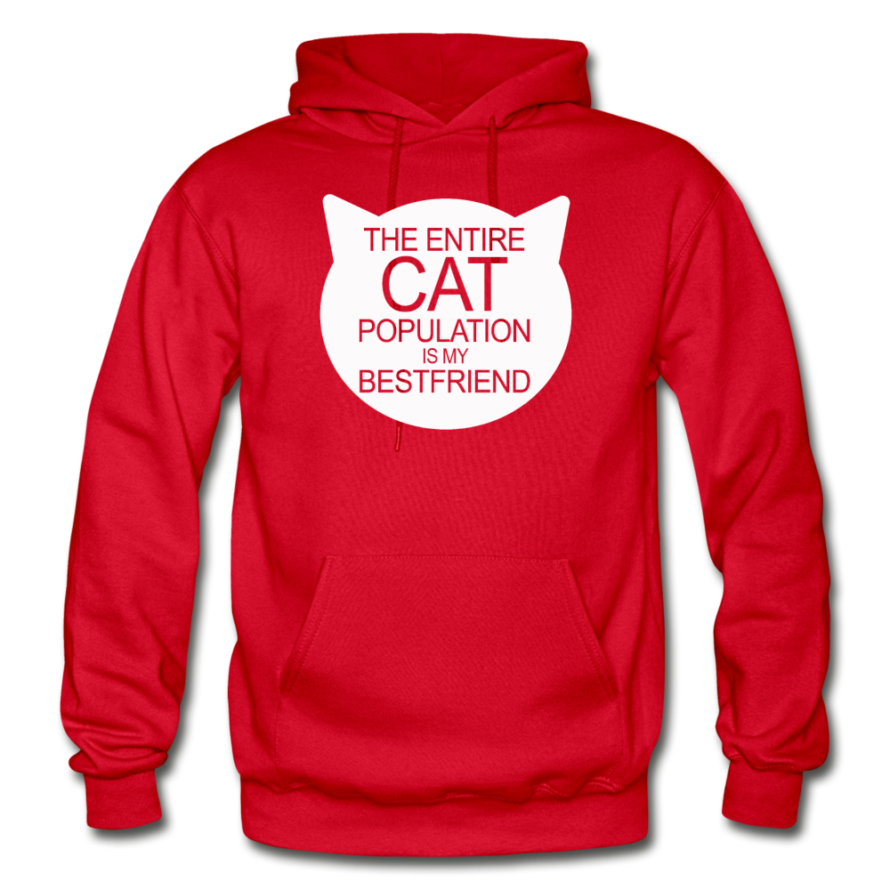 Cats - My Best Friends - White - Gildan Heavy Blend Adult Hoodie - red