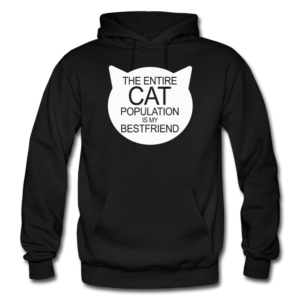 Cats - My Best Friends - White - Gildan Heavy Blend Adult Hoodie - black