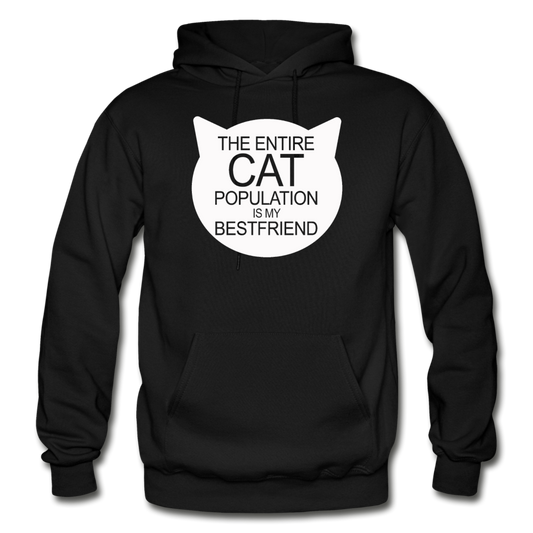 Cats - My Best Friends - White - Gildan Heavy Blend Adult Hoodie - black