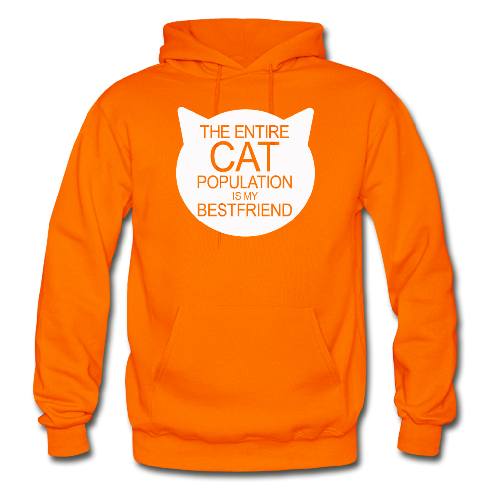 Cats - My Best Friends - White - Gildan Heavy Blend Adult Hoodie - orange