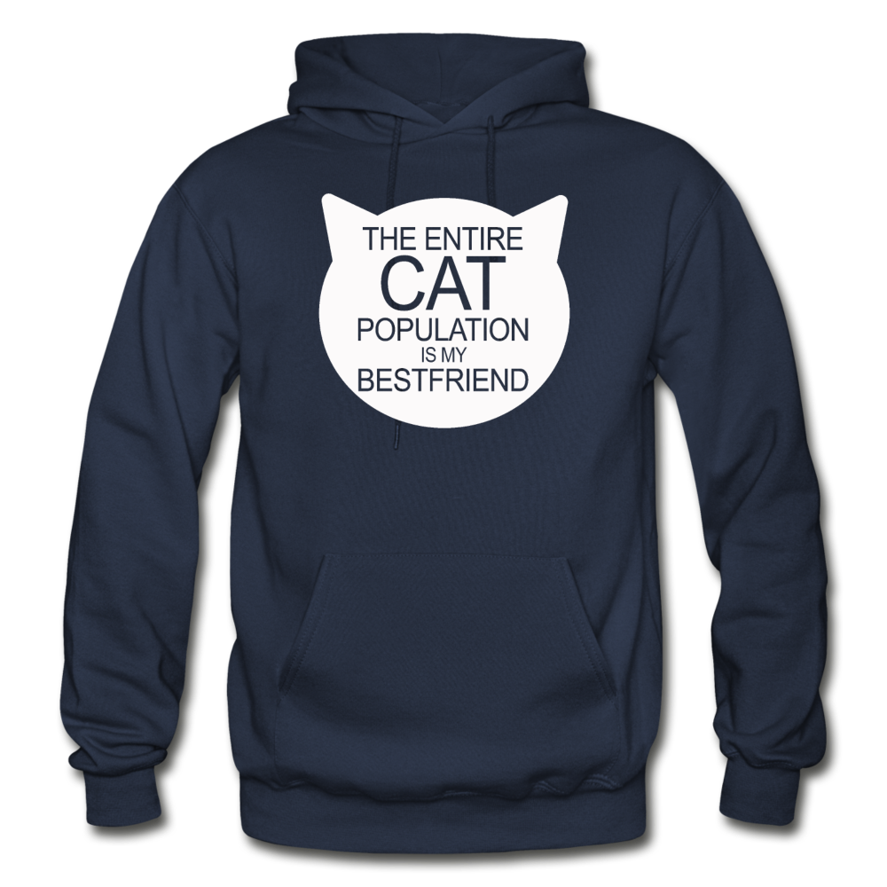 Cats - My Best Friends - White - Gildan Heavy Blend Adult Hoodie - navy