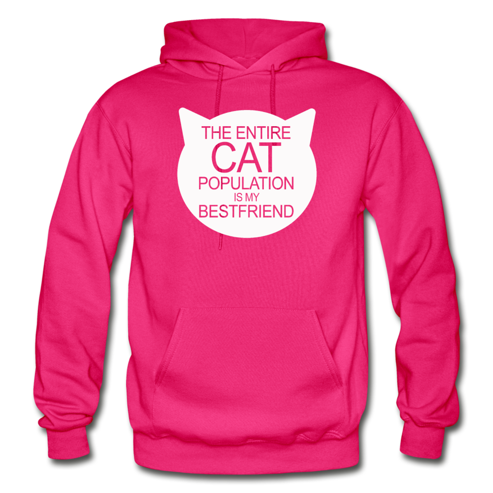 Cats - My Best Friends - White - Gildan Heavy Blend Adult Hoodie - fuchsia