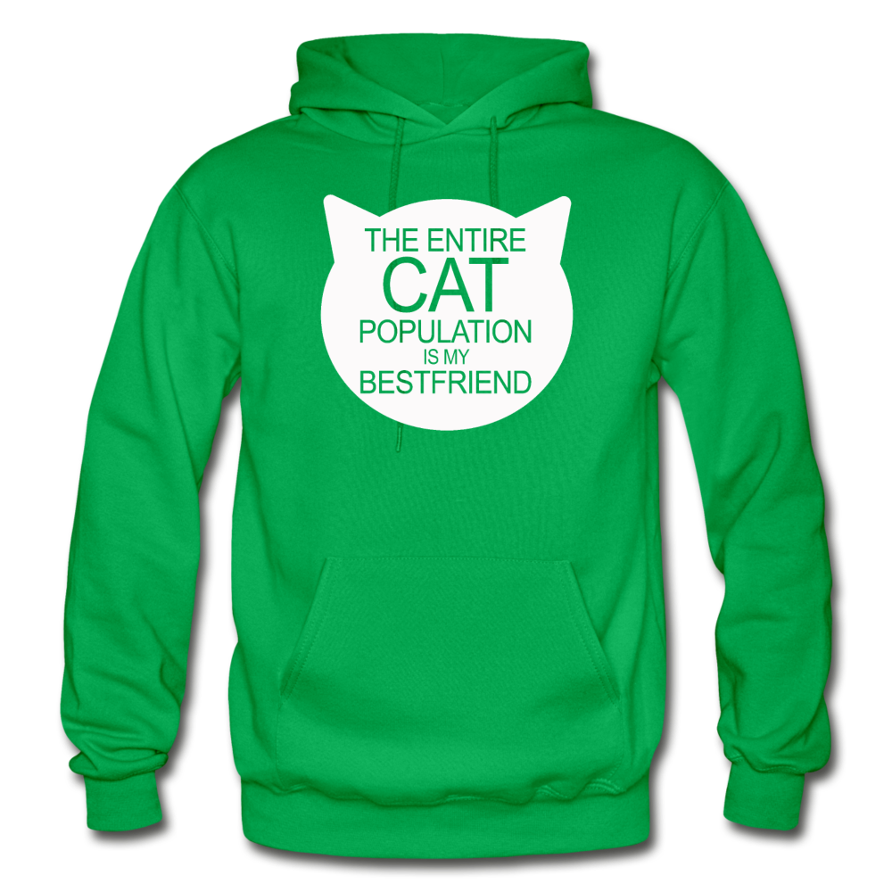 Cats - My Best Friends - White - Gildan Heavy Blend Adult Hoodie - kelly green