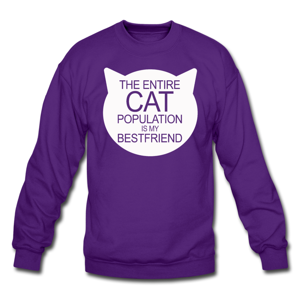 Cats - My Best Friends - White - Crewneck Sweatshirt - purple