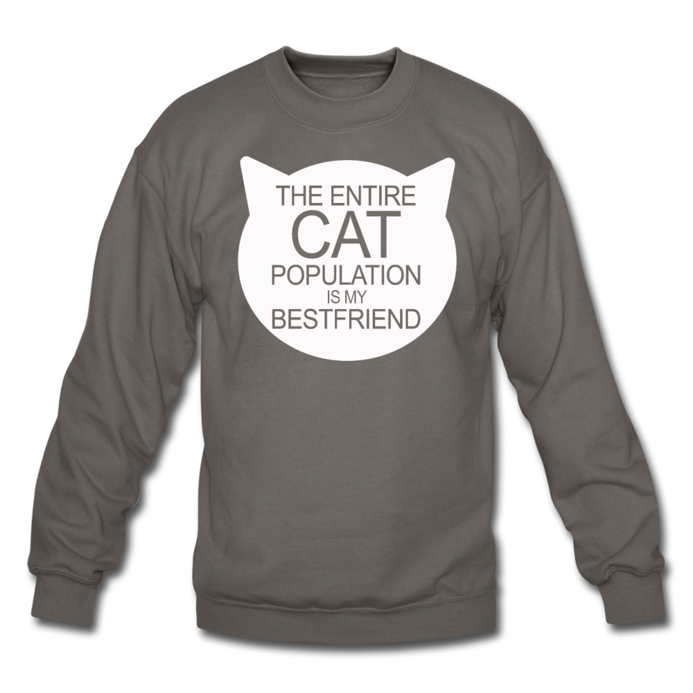 Cats - My Best Friends - White - Crewneck Sweatshirt - asphalt gray