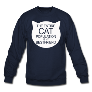 Cats - My Best Friends - White - Crewneck Sweatshirt - navy