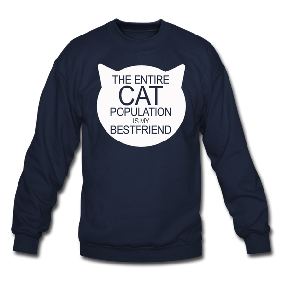 Cats - My Best Friends - White - Crewneck Sweatshirt - navy