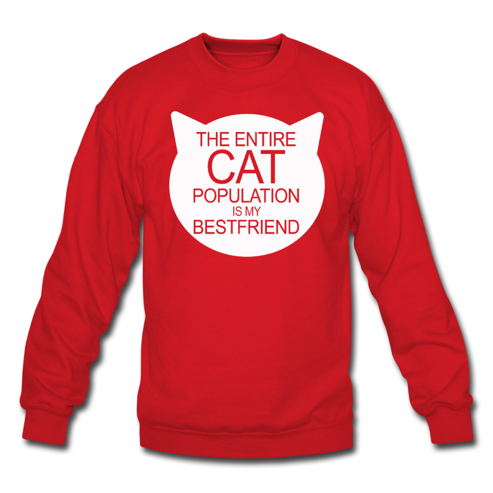 Cats - My Best Friends - White - Crewneck Sweatshirt - red