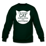 Cats - My Best Friends - White - Crewneck Sweatshirt - forest green