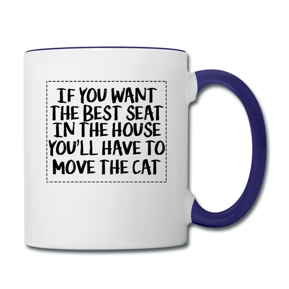 Cat - Best Seat - Black - Contrast Coffee Mug - white/cobalt blue