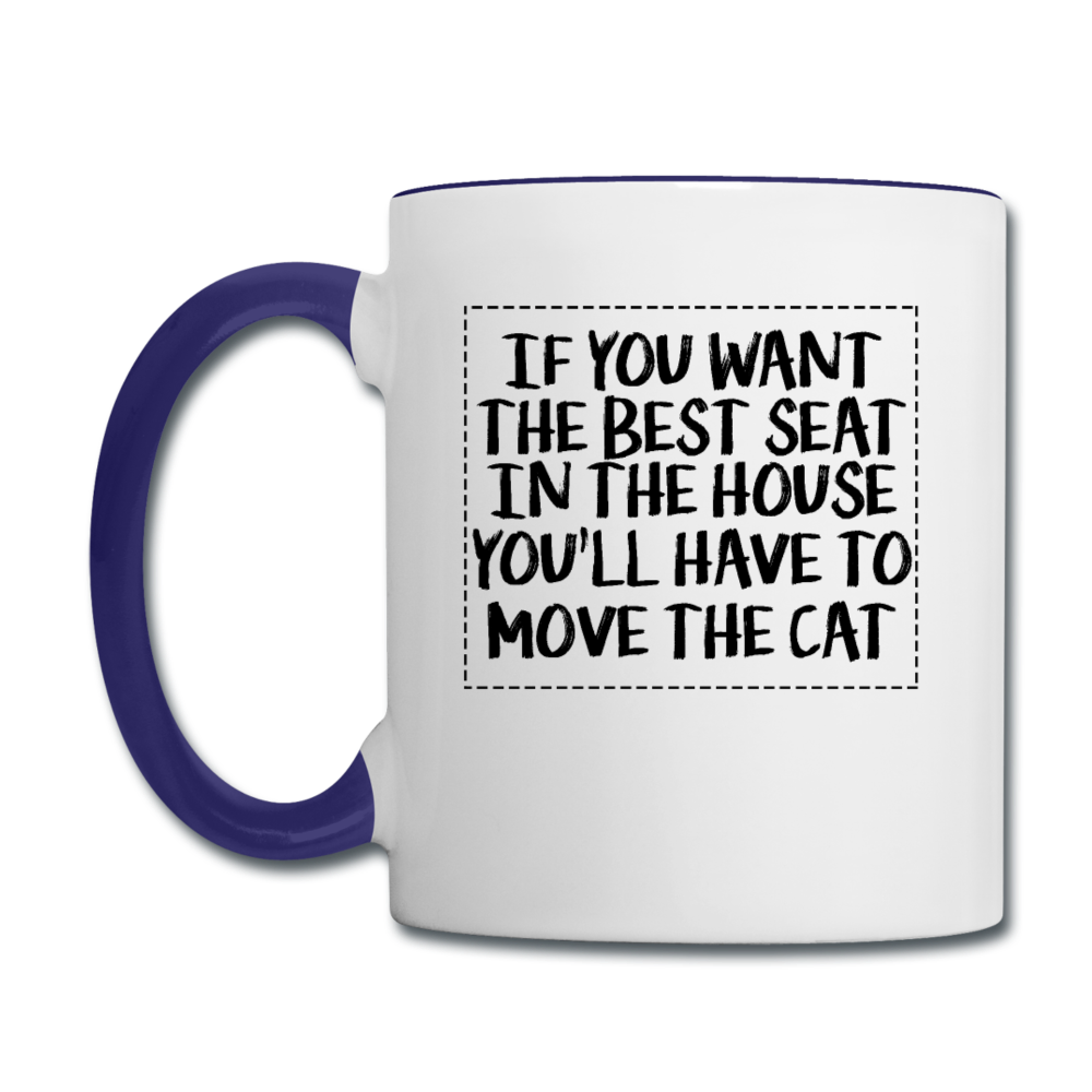 Cat - Best Seat - Black - Contrast Coffee Mug - white/cobalt blue