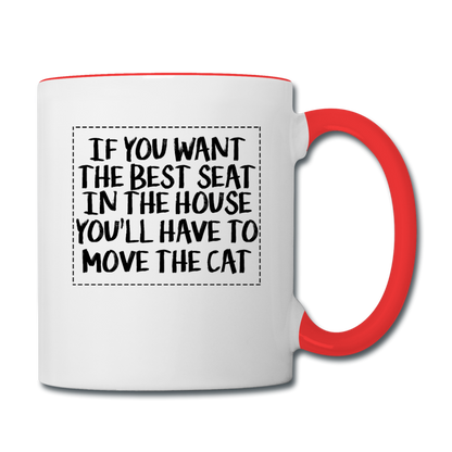 Cat - Best Seat - Black - Contrast Coffee Mug - white/red