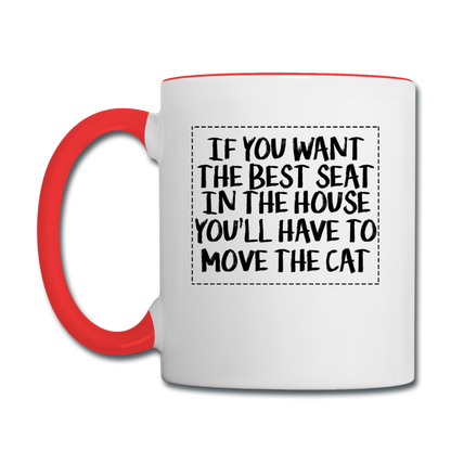 Cat - Best Seat - Black - Contrast Coffee Mug - white/red