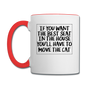 Cat - Best Seat - Black - Contrast Coffee Mug - white/red