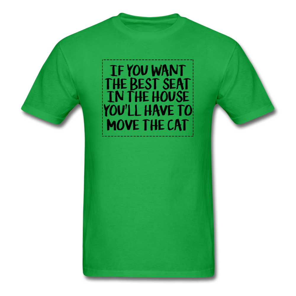 Cat - Best Seat - Black - Unisex Classic T-Shirt - bright green