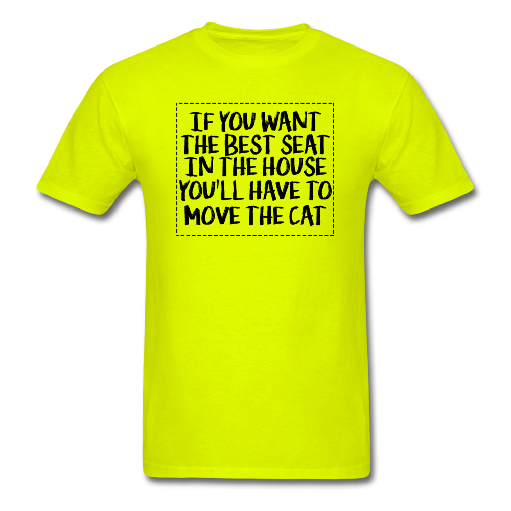 Cat - Best Seat - Black - Unisex Classic T-Shirt - safety green