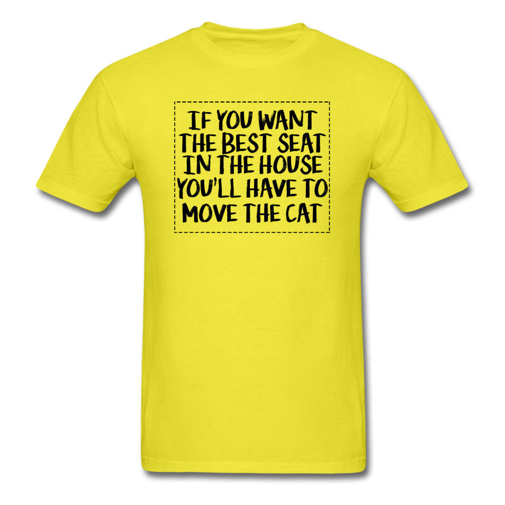 Cat - Best Seat - Black - Unisex Classic T-Shirt - yellow