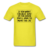 Cat - Best Seat - Black - Unisex Classic T-Shirt - yellow