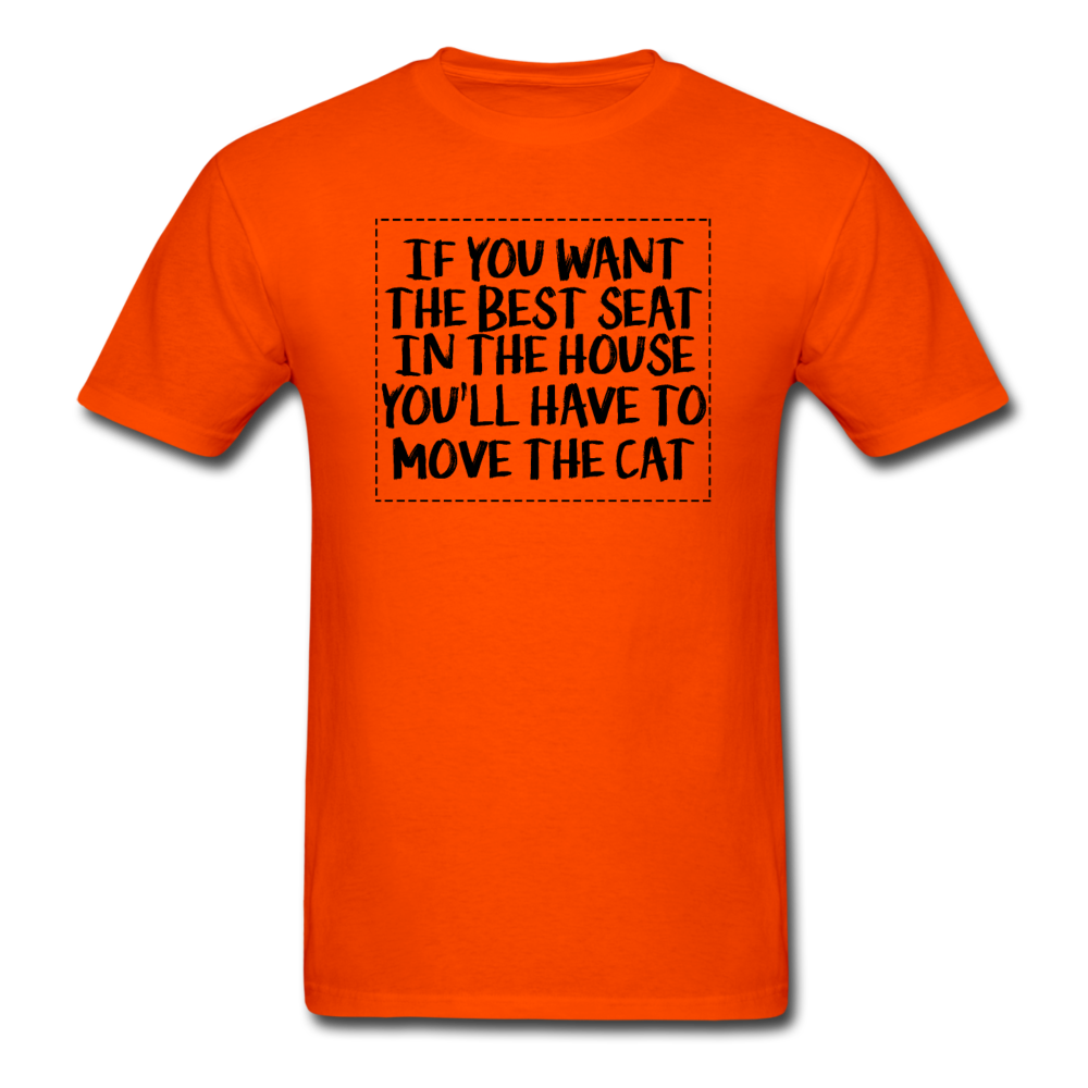 Cat - Best Seat - Black - Unisex Classic T-Shirt - orange