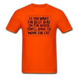 Cat - Best Seat - Black - Unisex Classic T-Shirt - orange