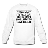 Cat - Best Seat - Black - Crewneck Sweatshirt - white