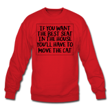 Cat - Best Seat - Black - Crewneck Sweatshirt - red