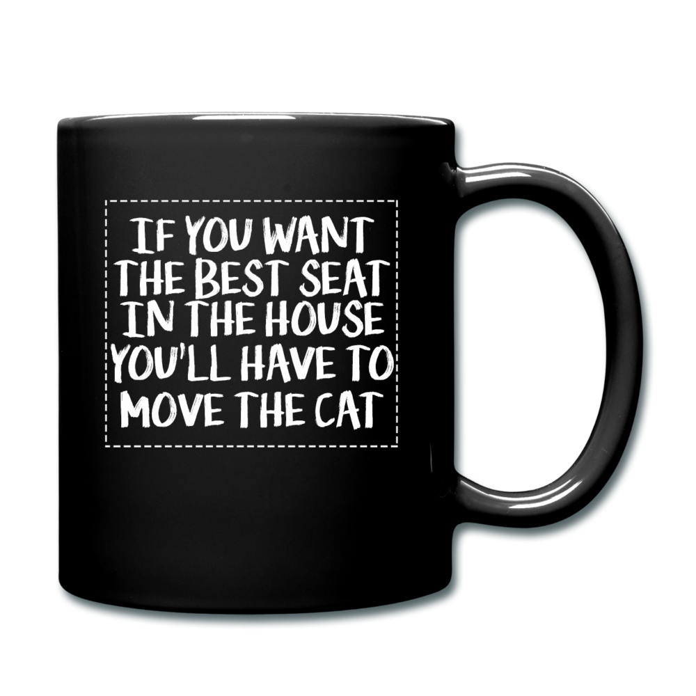 Cat - Best Seat - White - Full Color Mug - black