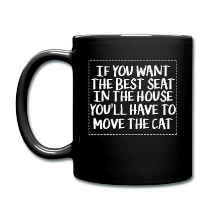 Cat - Best Seat - White - Full Color Mug - black