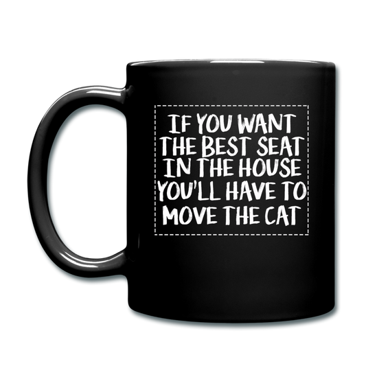 Cat - Best Seat - White - Full Color Mug - black