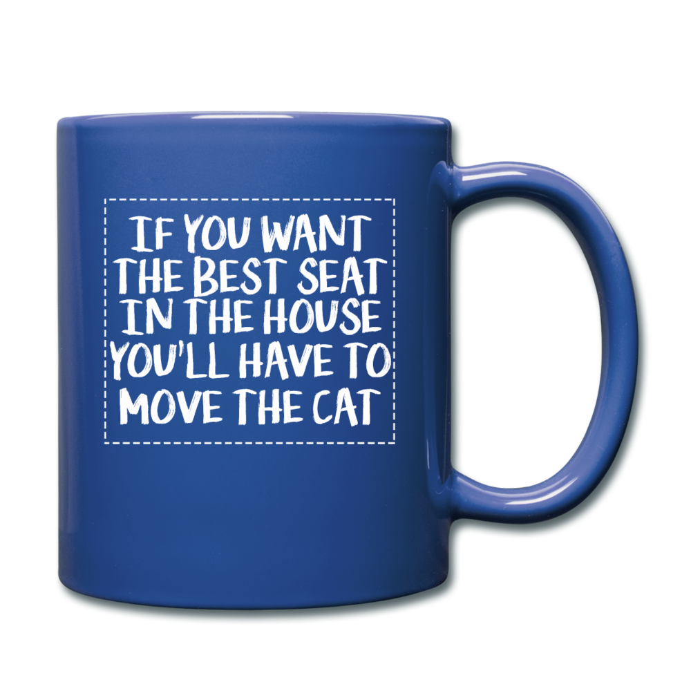 Cat - Best Seat - White - Full Color Mug - royal blue