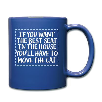 Cat - Best Seat - White - Full Color Mug - royal blue