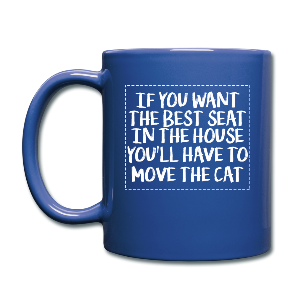 Cat - Best Seat - White - Full Color Mug - royal blue