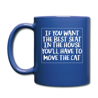 Cat - Best Seat - White - Full Color Mug - royal blue