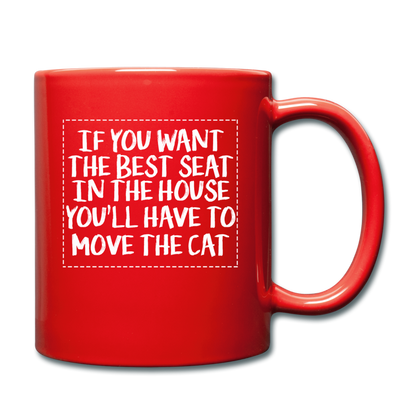 Cat - Best Seat - White - Full Color Mug - red