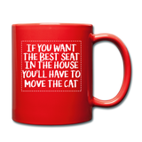 Cat - Best Seat - White - Full Color Mug - red