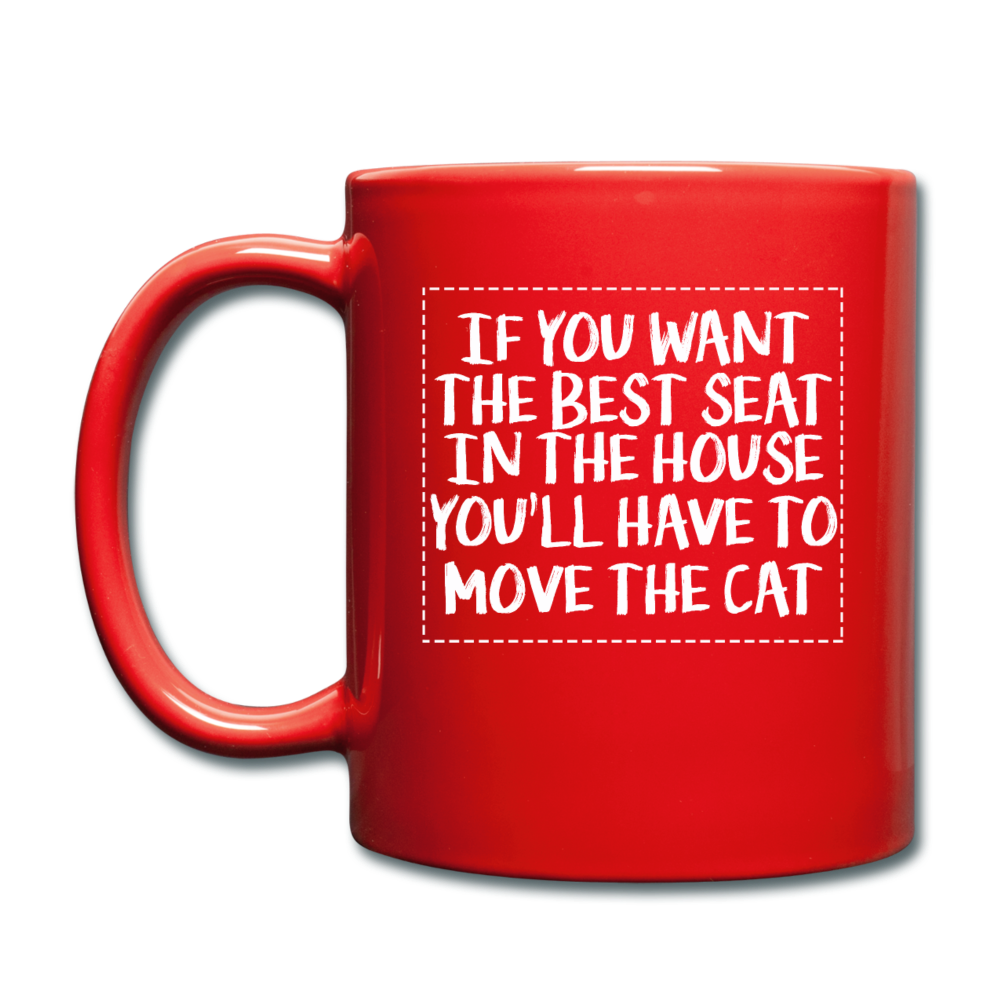 Cat - Best Seat - White - Full Color Mug - red