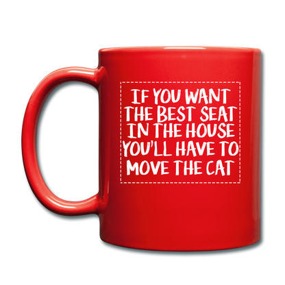 Cat - Best Seat - White - Full Color Mug - red