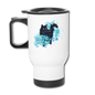 Black Cat & Blue - Travel Mug - white