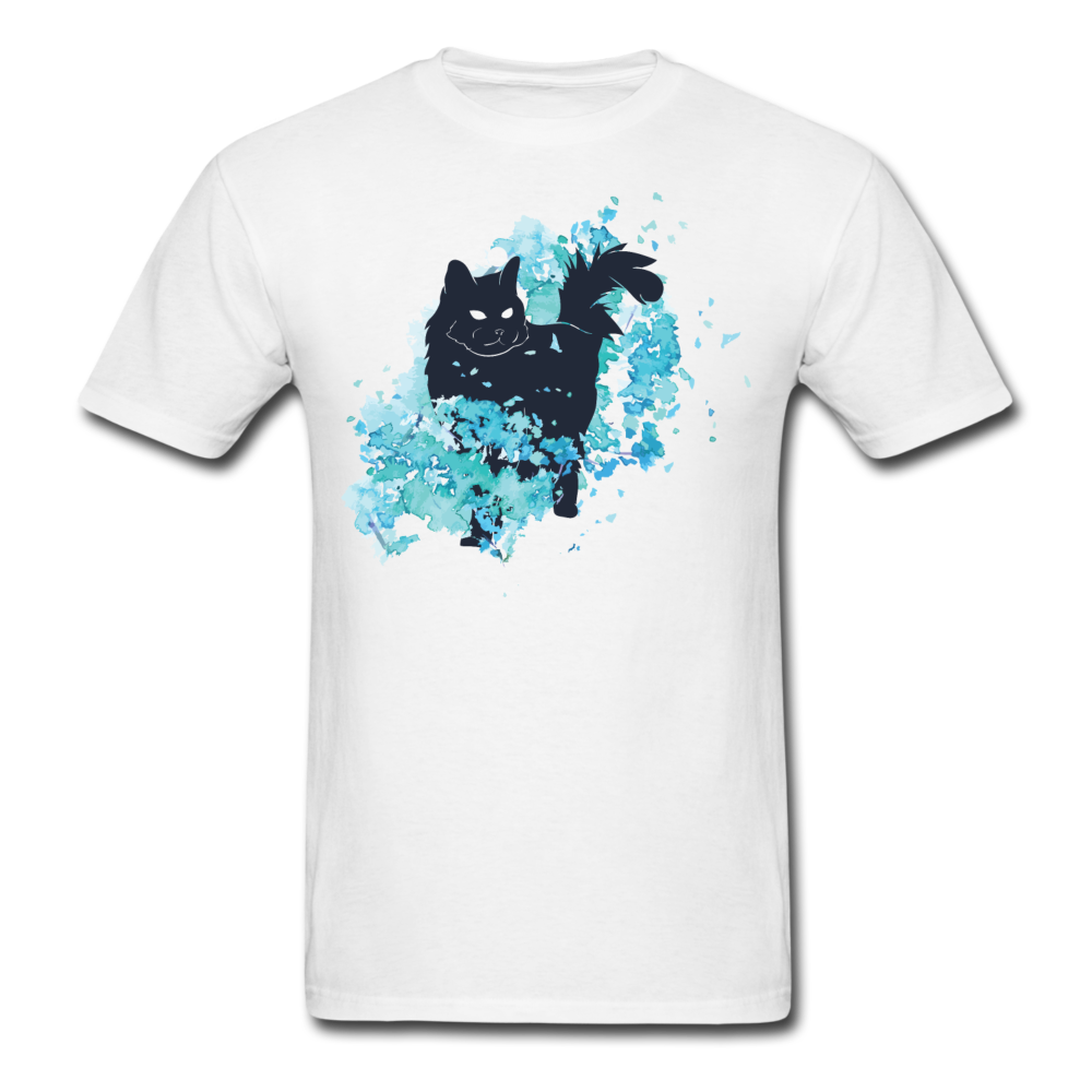 Black Cat & Blue - Unisex Classic T-Shirt - white