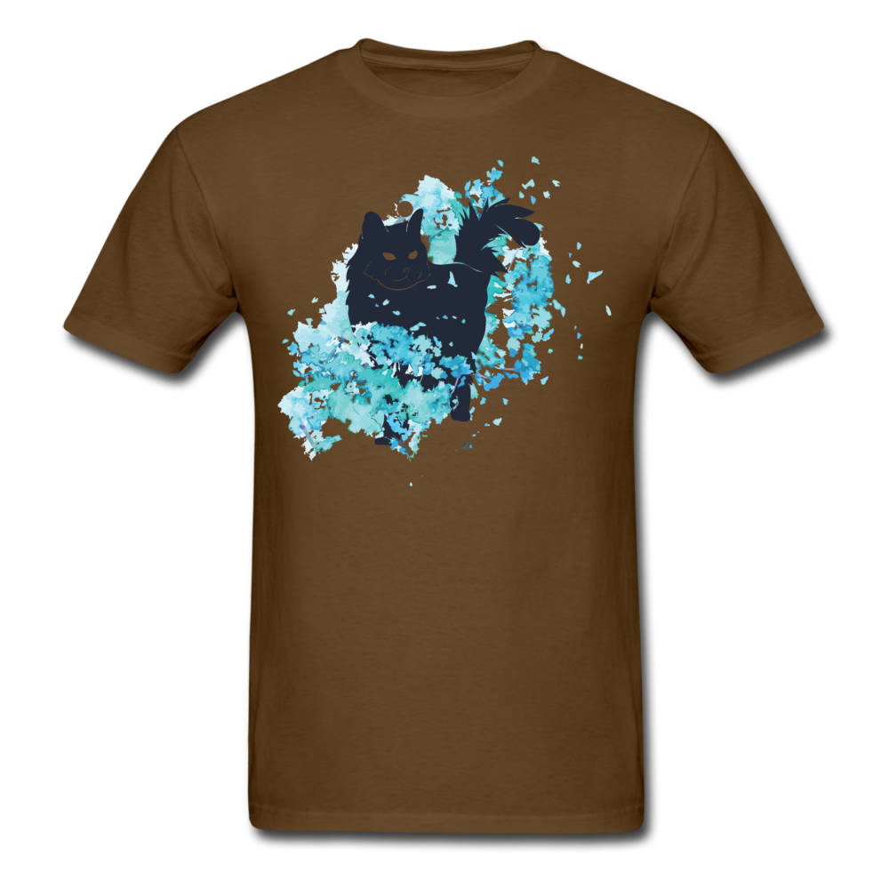 Black Cat & Blue - Unisex Classic T-Shirt - brown