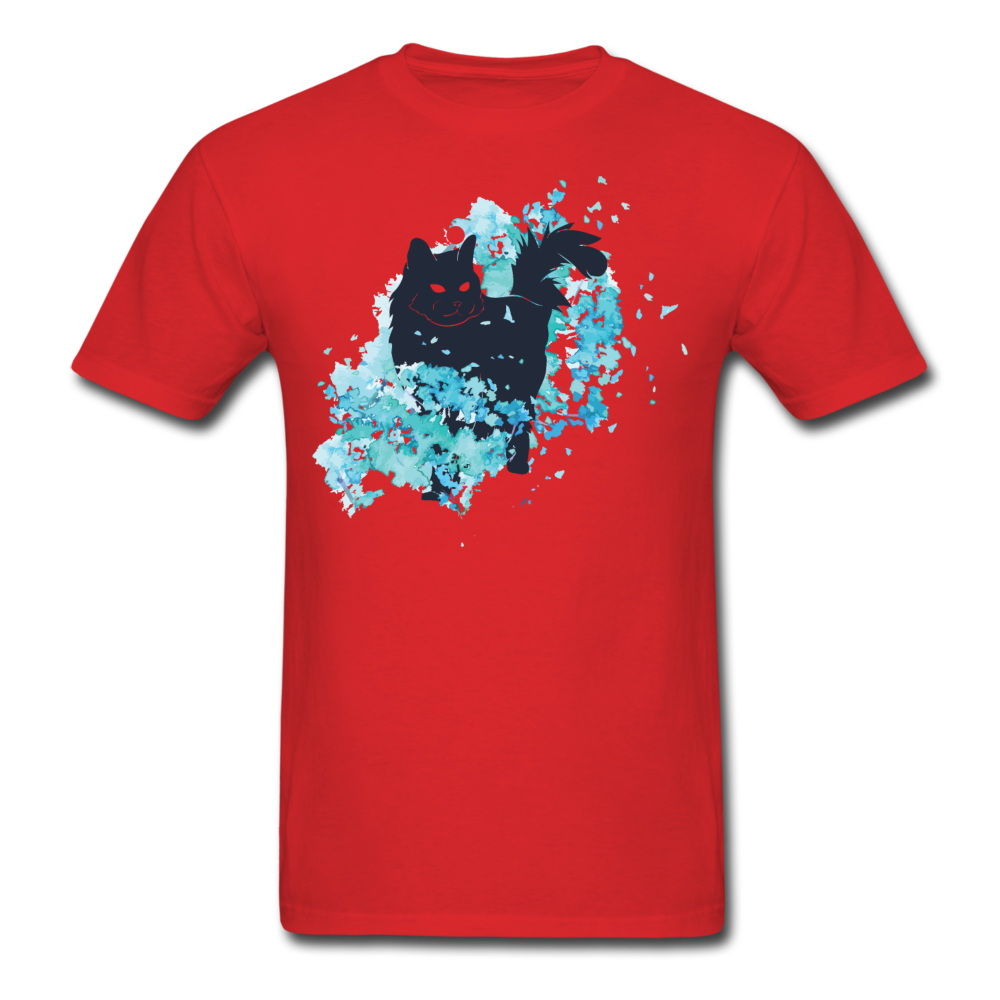 Black Cat & Blue - Unisex Classic T-Shirt - red