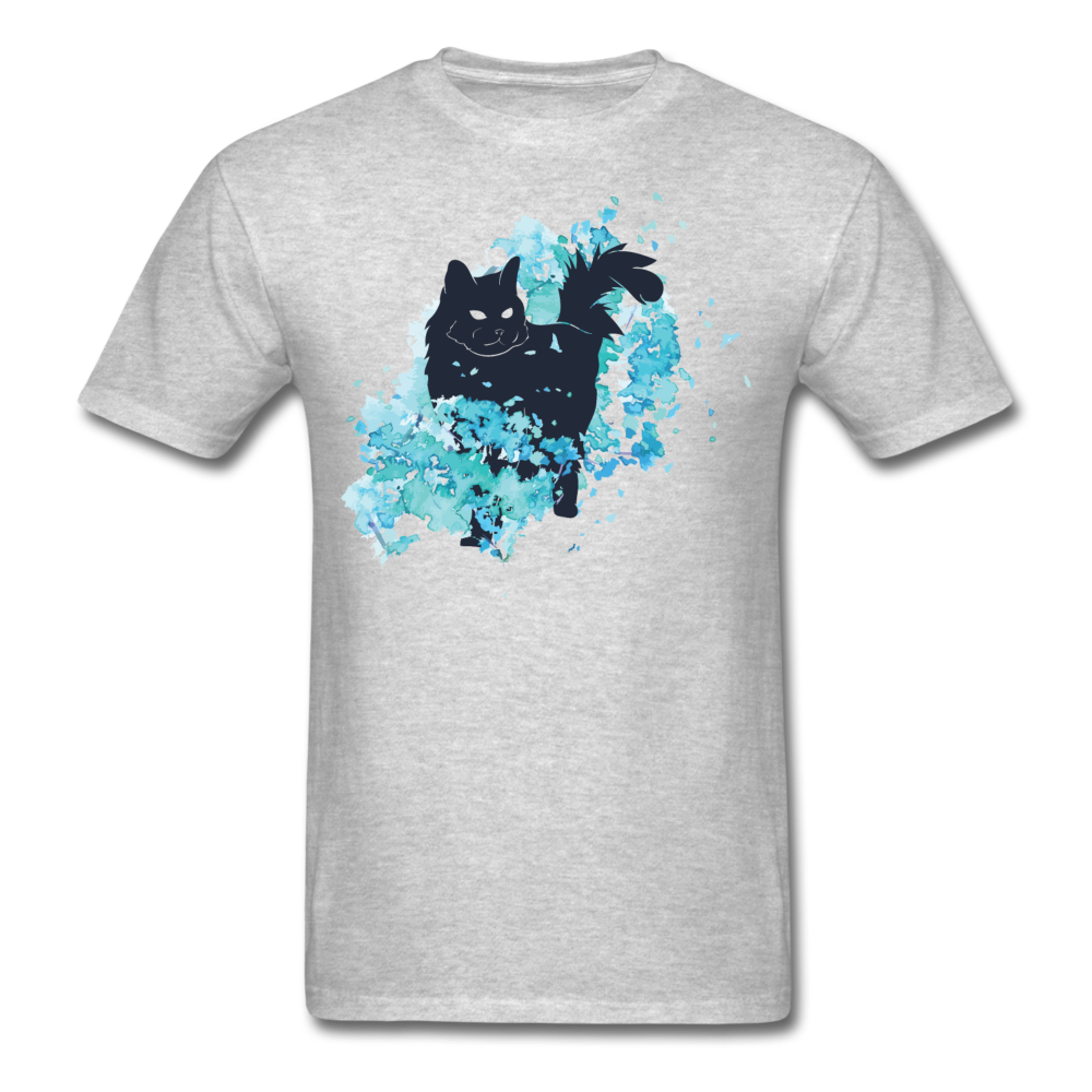 Black Cat & Blue - Unisex Classic T-Shirt - heather gray