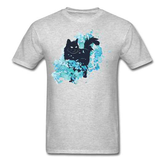 Black Cat & Blue - Unisex Classic T-Shirt - heather gray