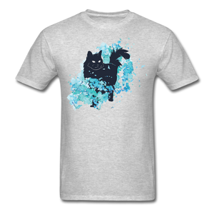 Black Cat & Blue - Unisex Classic T-Shirt - heather gray