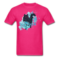 Black Cat & Blue - Unisex Classic T-Shirt - fuchsia