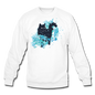 Black Cat & Blue - Crewneck Sweatshirt - white