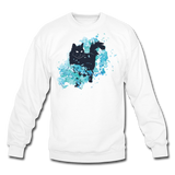 Black Cat & Blue - Crewneck Sweatshirt - white