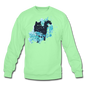 Black Cat & Blue - Crewneck Sweatshirt - lime